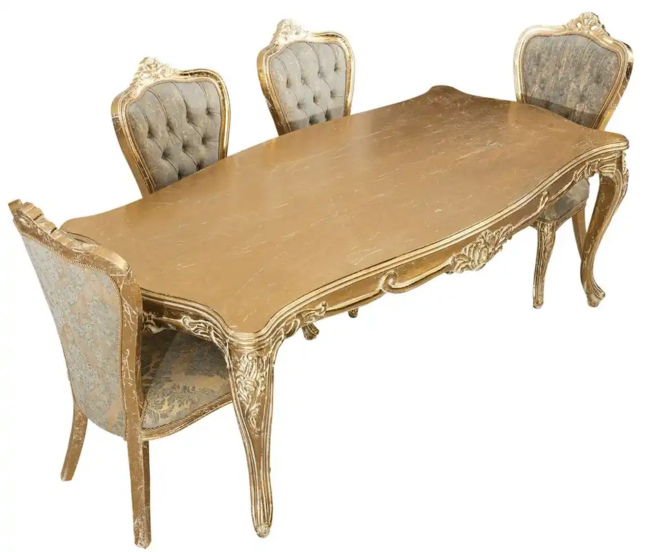 Casa Padrino luxury baroque dining table antique gold - Rectangular baroque style kitchen table - Luxury baroque dining room furniture - Baroque dining room furniture Meistverkauft