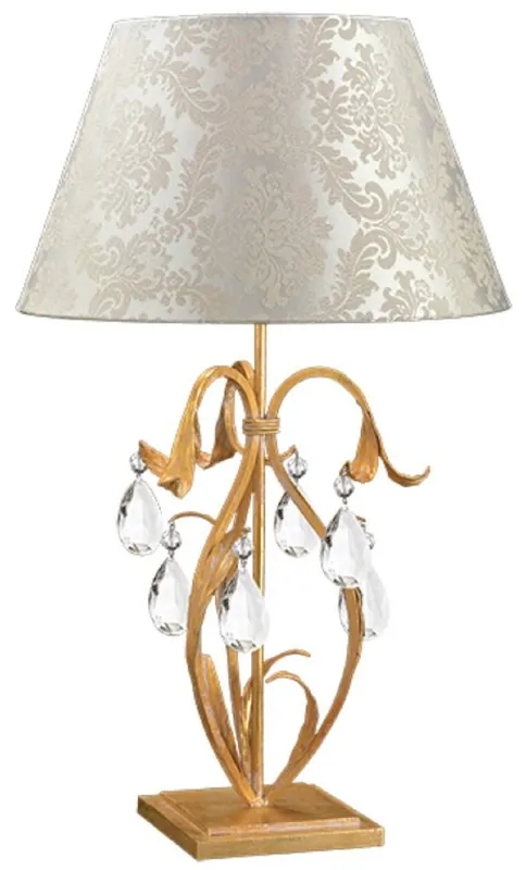 Markenware Casa Padrino luxury baroque crystal table lamp gold / white / silver Ø 40 x H. 67 cm - Magnificent baroque style desk lamp with fine Bohemian crystal glass - Luxury quality - Made in Italy