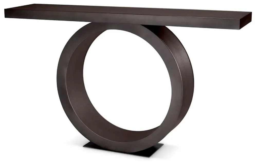 Casa Padrino luxury console mocha / bronze 130 x 30 x H. 76.5 cm - Rectangular solid wood console table - Luxury furniture - Living room furniture - Luxury furnishings Saisonangebot