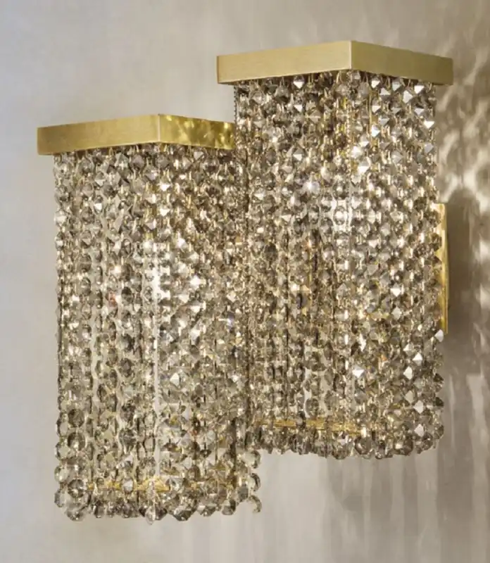 Casa Padrino luxury crystal wall lamp brass 25 x 23 x H. 35 cm - Living room wall lamp - Hotel wall lamp - Restaurant wall lamp - Luxury lamps - Luxury quality - Made in Italy Sonderaktion