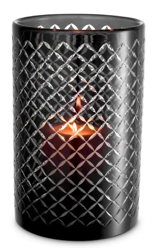 Casa Padrino luxury glass candle holder black Ø 18 x H. 28 cm - Hotel accessories - Restaurant accessories - Gastronomy accessories - Luxury quality Wochenendangebot