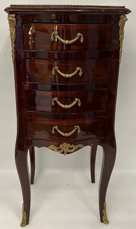 Solange Der Vorrat Reicht Casa Padrino baroque chest of drawers with 4 drawers dark brown / brass - Handmade solid wood chest of drawers in baroque style - Handmade baroque furniture - Noble & Magnificent