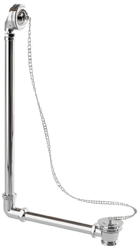 Casa Padrino Luxury Art Nouveau Bathtub Drain Silver 31.8 x H. 56.3 cm - Brass Bathtub Drain with Plug & Chain for Freestanding Bathtubs - Baroque & Art Nouveau Bathroom Accessories Preisreduziert