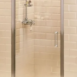 Saisonangebot Casa Padrino Luxury Bathroom Shower Door Silver - Various Sizes - Shower Cubicle Glass Hinged Door - Bathroom Accessories - Luxury Shower Doors - Luxury Quality