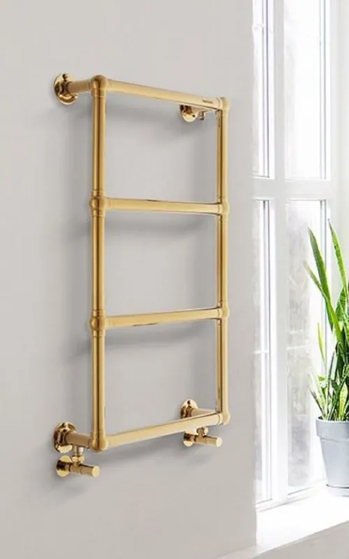 Casa Padrino Luxury Bathroom Towel Warmer Brass 49.4 x 14.5 x H. 87.6 cm - Electric Towel Warmer - Stainless Steel Towel Rail - Luxury Bathroom Accessory Top-Seller