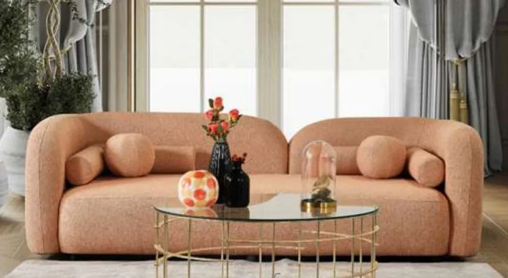 Sale Casa Padrino luxury sofa orange 240 x 90 x H. 75 cm - Living room sofa - Hotel sofa - Living room furniture - Hotel furniture - Luxury furniture - Luxury furnishings