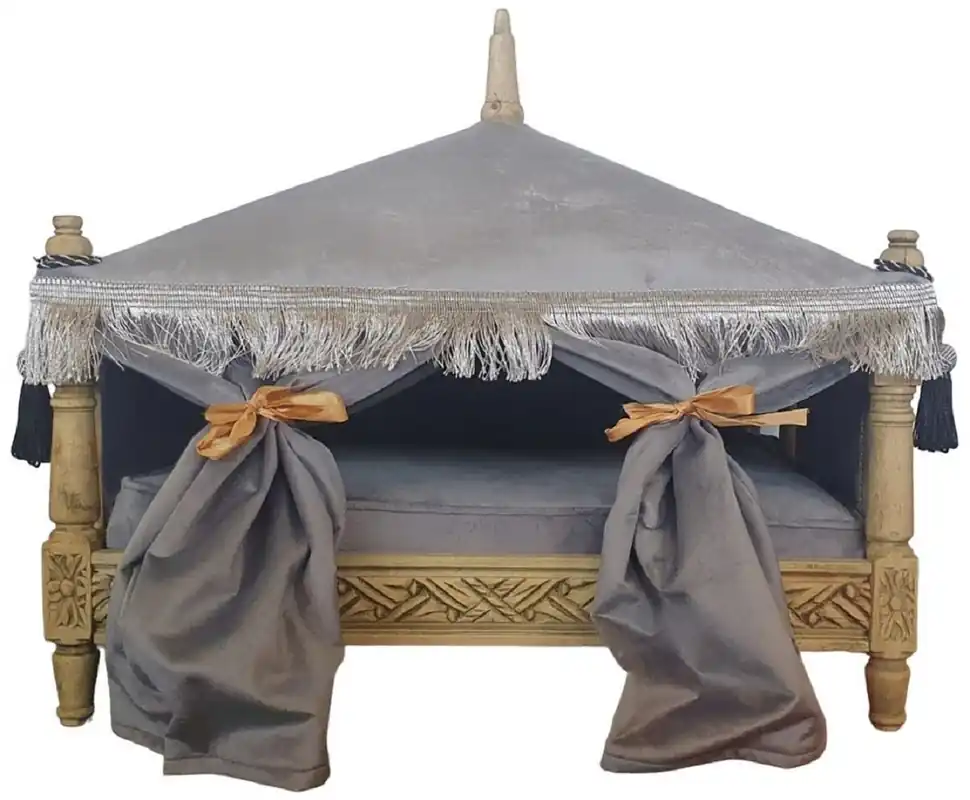 Neuheit Casa Padrino baroque dog bed gray / natural - Handmade antique style dog bed - Magnificent dog furniture in baroque style - Antique style pet furniture - Baroque pet furniture