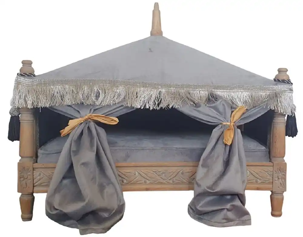Casa Padrino baroque dog bed gray / brown - Handmade antique style dog bed - Magnificent dog furniture in baroque style - Antique style pet furniture - Baroque pet furniture Sofort Bestellen