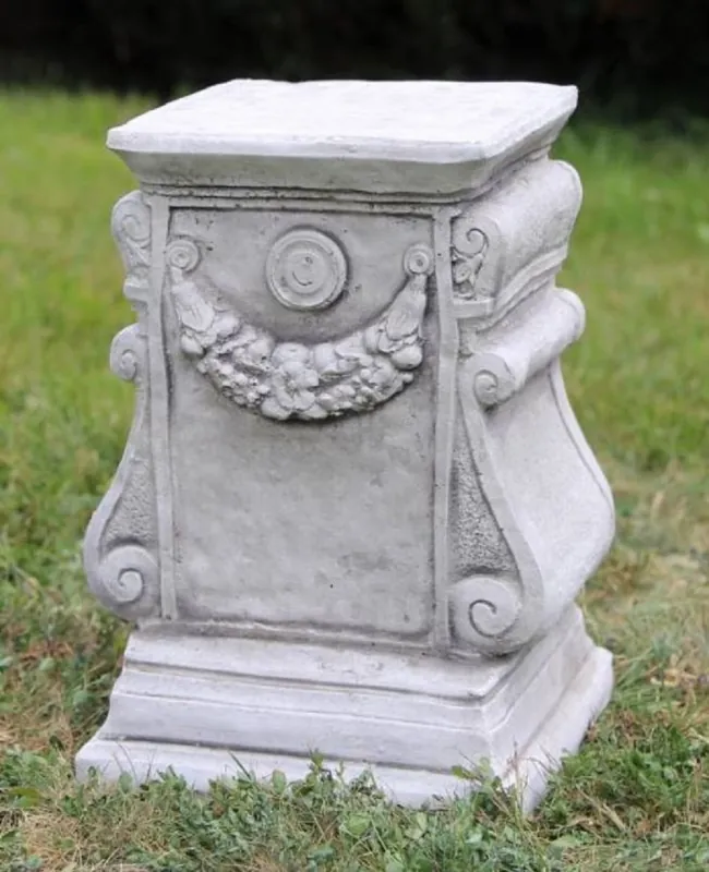 Preisreduziert Casa Padrino baroque garden deco pillar gray H. 41 cm - Antique style stone pillar - Magnificent garden pillar - Baroque garden & terrace decoration accessories