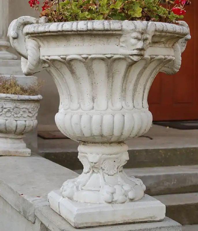 Jetzt Kaufen Casa Padrino baroque garden decorative flower pot white / gray 73 x 67 x H. 70 cm - Plant pot baroque - Baroque garden decoration - Baroque terrace decoration - Baroque decoration accessories