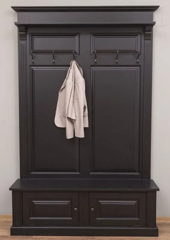 Preis Gesenkt Casa Padrino country style solid wood wardrobe black 140 x 41 x H. 210 cm - Wall wardrobe - Hall closet - Hall furniture - Wardrobe furniture - Country style furniture
