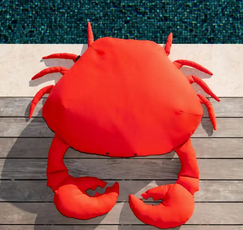 Casa Padrino luxury beanbag crab red 120 x 110 x H. 35 cm - Floating beanbag - Handmade seat cushion - Garden decoration - Terrace decoration - Pool decoration - Luxury accessories Letzte Chance