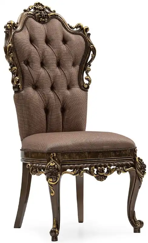 Casa Padrino luxury baroque dining room chair gray / brown / gold - Magnificent baroque style kitchen chair - Luxury dining room furniture baroque style - Baroque furniture - Noble & Magnificent Nur Heute