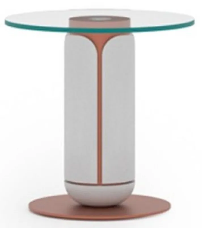 Sonderangebot Casa Padrino luxury side table white / copper Ø 40 x H. 40 cm - Round table with glass top - Living room furniture - Hotel furniture - Luxury furniture
