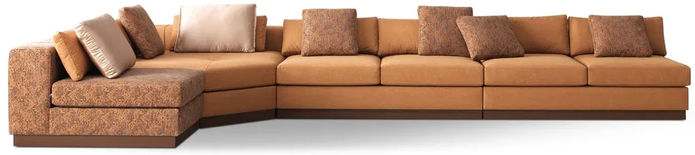Casa Padrino luxury corner sofa light brown / brown / dark brown 450 x 225 x H. 73 cm - Living room sofa - Living room furniture - Luxury furniture - Luxury living room furnishings Markenprodukt