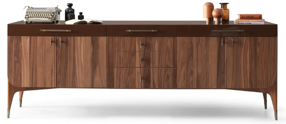 Casa Padrino luxury sideboard brown / dark brown 230 x 60 x H. 82 cm - Solid wood cabinet with 6 drawers and 4 doors - Dining room furniture - Luxury furniture - Luxury furnishings Schnäppchen