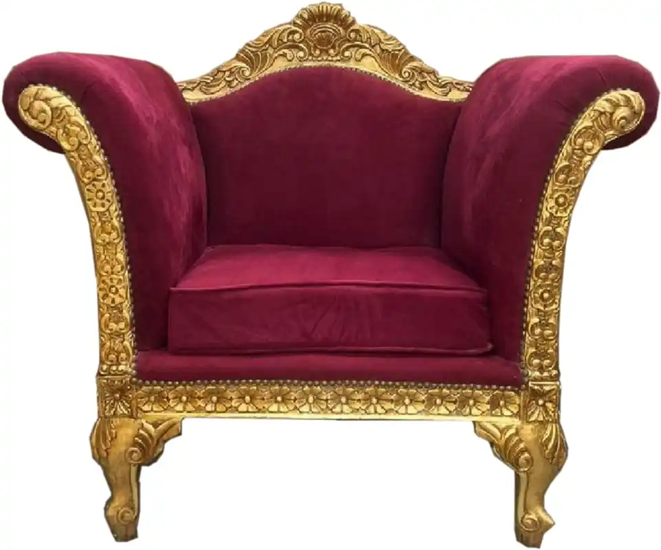 Kracherpreis Casa Padrino baroque lounge armchair bordeaux red / gold - Handmade antique style armchair - Living room furniture - Baroque furniture - Noble & Magnificent