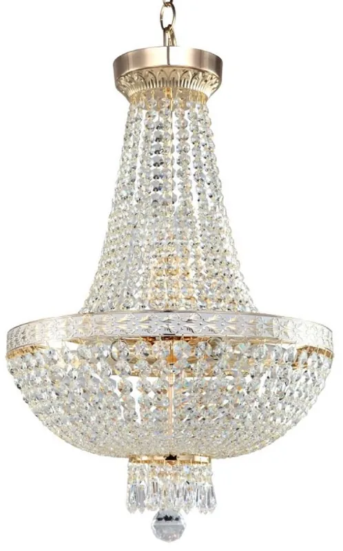 Casa Padrino baroque crystal chandelier gold Ø 40 x H. 81 cm - Round baroque style chandelier - Baroque living room chandelier - Noble & Magnificent Aktuell