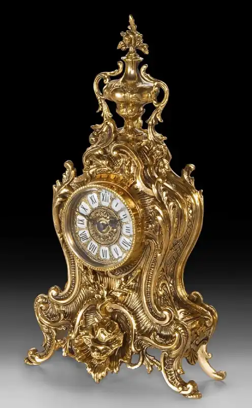 Top-Angebot Casa Padrino luxury baroque table clock gold 26 x H. 47 cm - Handmade bronze clock baroque style - Baroque desk clock - Baroque desk decoration - Baroque decorative accessories