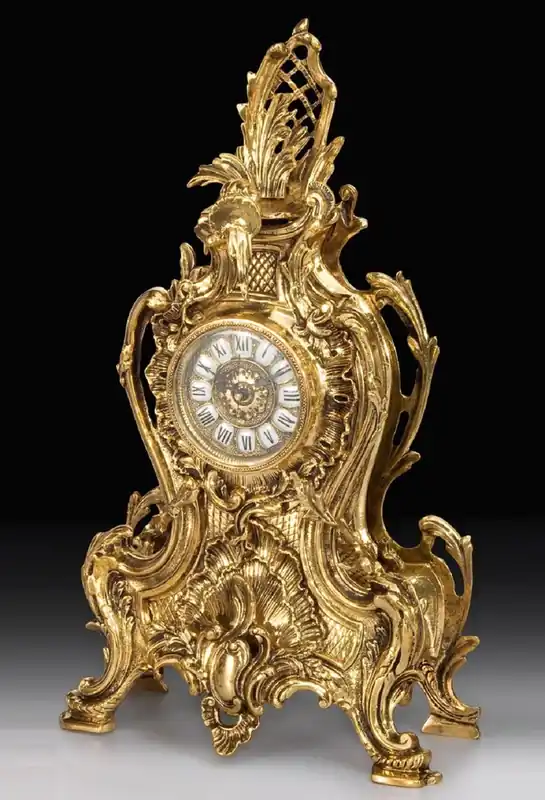 Top-Seller Casa Padrino luxury baroque table clock gold 31 x H. 52 cm - Handmade bronze clock baroque style - Baroque desk clock - Baroque desk decoration - Baroque decorative accessories