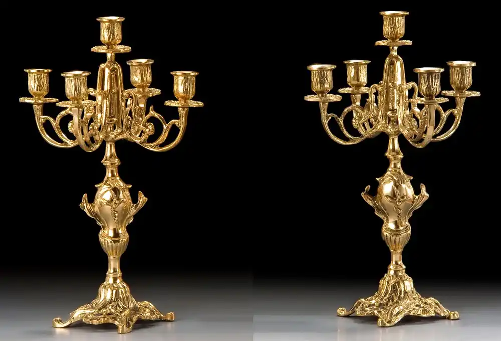 Casa Padrino luxury baroque candle holder set gold Ø 25 x H. 40 cm - Handmade baroque style bronze candlesticks - Baroque decorative accessories - Baroque interior - Noble & Magnificent Sofort Bestellen
