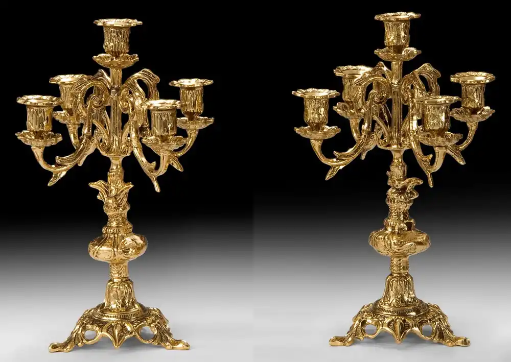 Casa Padrino luxury baroque candle holder set gold Ø 25 x H. 38 cm - Handmade baroque style bronze candlesticks - Baroque decorative accessories - Baroque interior - Noble & Magnificent Solange Der Vorrat Reicht