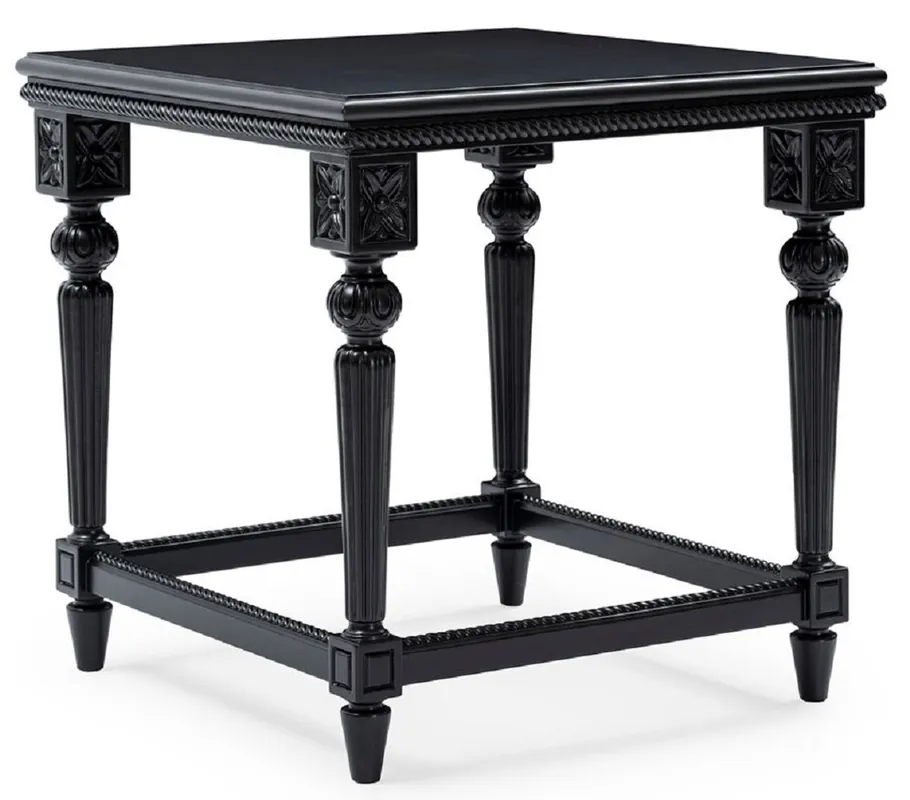 Casa Padrino luxury baroque side table black - Square baroque style solid wood table - Luxury living room furniture in baroque style - Baroque furniture - Noble & Magnificent Meistverkauft