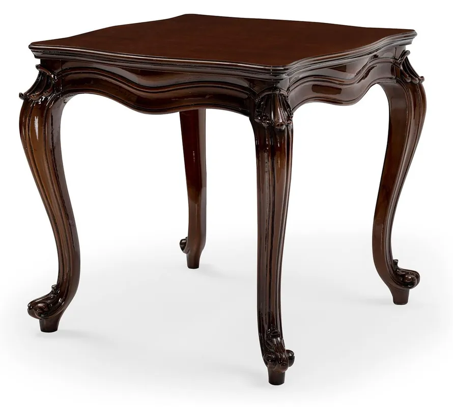 Markenware Casa Padrino luxury baroque side table brown - Square baroque style solid wood table - Luxury living room furniture in baroque style - Baroque furniture - Noble & Magnificent