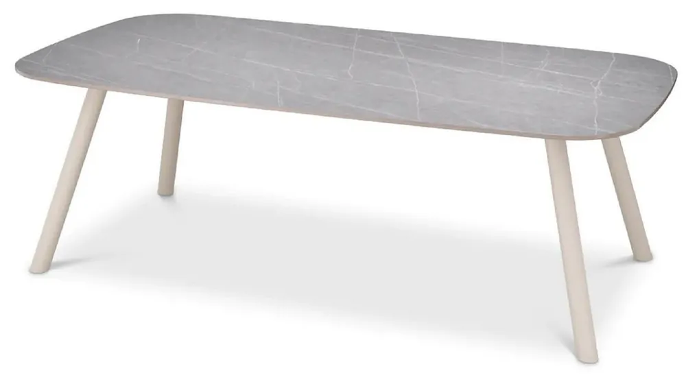 Solange Der Vorrat Reicht Casa Padrino luxury garden table gray / sand 220 x 120 x H. 75.5 cm - Rectangular garden dining table with ceramic table top - Garden & patio furniture - Luxury outdoor furniture