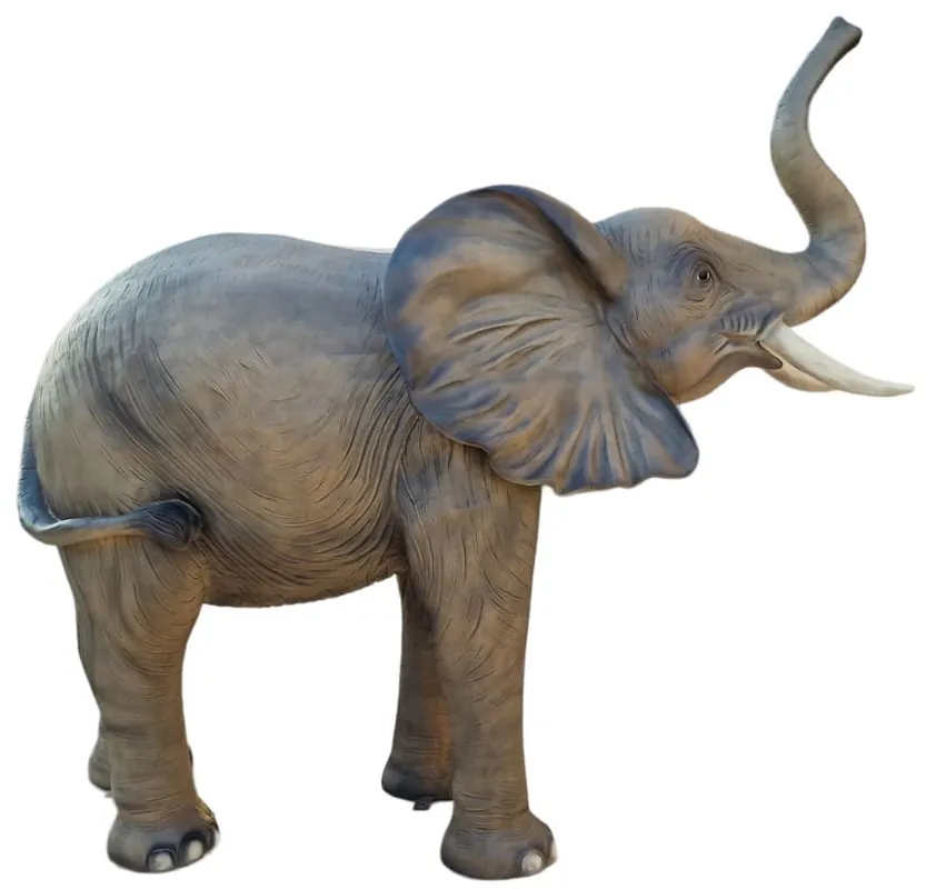 Neu Casa Padrino luxury decorative sculpture elephant gray / brown 160 x 66 x H. 160 cm - Large decorative figure - XXL decorative sculpture - XXL decorative figure - Luxury XXL figures