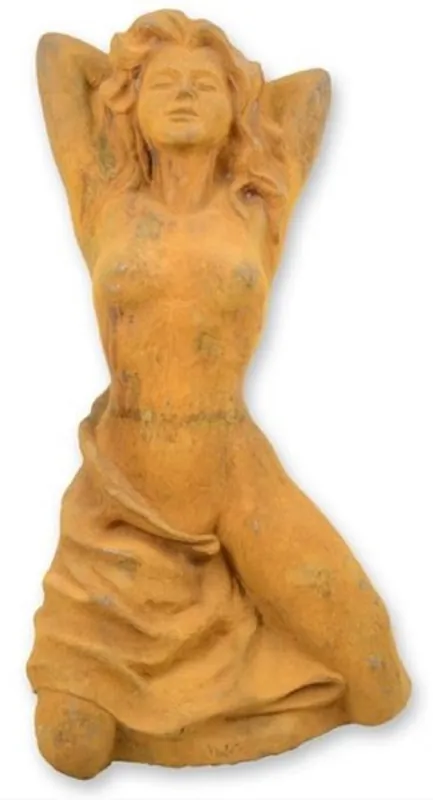 Knallerangebot Casa Padrino Art Nouveau Garden Decoration Sculpture Rust H. 72.6 cm - Elegant Garden Decoration Metal Figure - Baroque & Art Nouveau Garden Decoration Accessories - Garden Sculptures
