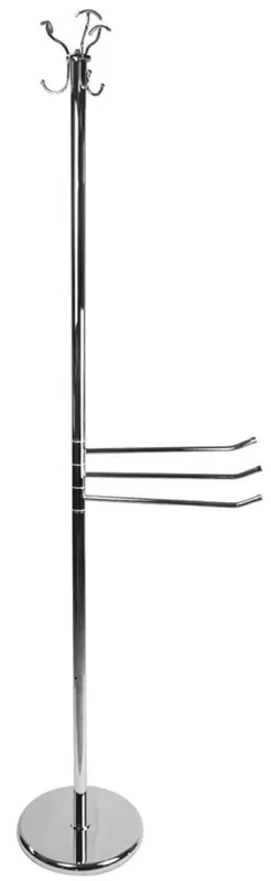 Casa Padrino Luxury Bathroom Coat Rack with Towel Rails Silver Ø 30 x 34 x H. 182 cm - Chromed Brass Bathroom Coat Rack - Bathroom Furniture - Luxury Quality - Made in Italy Highlight