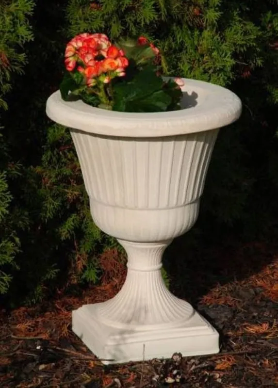 Aktuell Casa Padrino baroque garden decorative flower pot white Ø 39 x H. 52 cm - Round baroque style plant pot - Baroque garden decoration - Baroque terrace decoration - Baroque decoration accessories