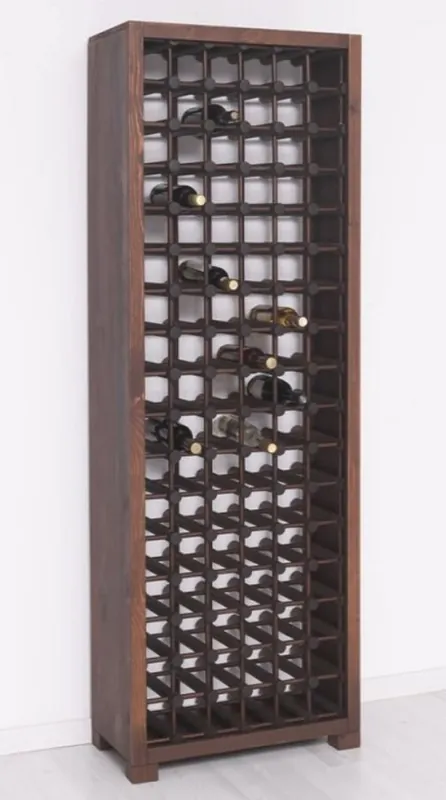 Casa Padrino country style solid wood wine cabinet brown / black 68 x 35 x H. 200 cm - Solid wood wine rack in country style - Solid wood bar furniture - Country style bar furniture Meistverkauft