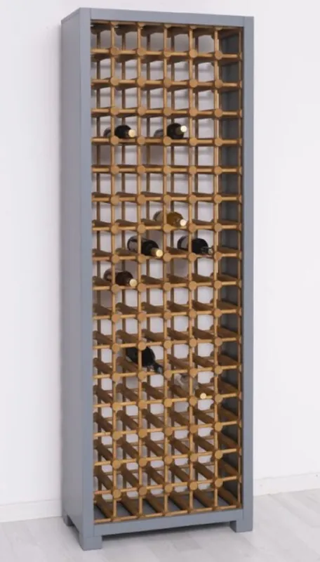 Casa Padrino country style solid wood wine cabinet gray / natural 68 x 35 x H. 200 cm - Solid wood wine rack in country style - Solid wood bar furniture - Country style bar furniture Preis Gesenkt
