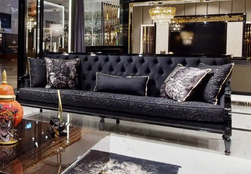Sale Casa Padrino Luxury Baroque Sofa Purple / Black - Magnificent Baroque Style Living Room Sofa - Luxury Living Room Furniture in Baroque Style - Baroque Furniture - Noble & Magnificent