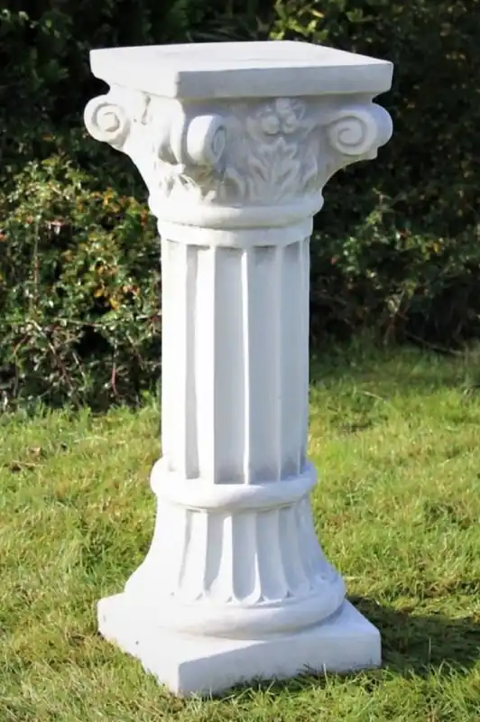 Highlight Casa Padrino Baroque Pillar White / Gray H. 76 cm - Magnificent Garden Pillar in Baroque Style - Garden Decoration Stone Pillar - Baroque Garden & Terrace Decoration Accessories