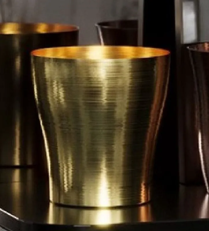 Casa Padrino luxury copper champagne cooler gold Ø 18 x H. 19 cm - Round wine cooler - Sparkling wine cooler - Gastronomy accessories - Restaurant accessories - Hotel accessories - Luxury quality Zertifiziert