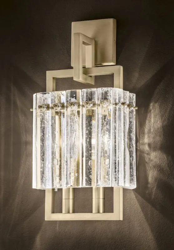 Casa Padrino luxury wall lamp brass 22.5 x 13 x H. 45 cm - Metal wall lamp with glass lampshade - Luxury wall lights - Luxury quality - Made in Italy Aktuell