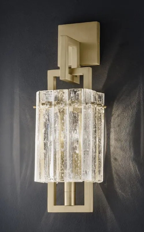 Casa Padrino luxury wall lamp brass 15.5 x 13 x H. 45 cm - Metal wall lamp with glass lampshade - Luxury wall lights - Luxury quality - Made in Italy Aktuell