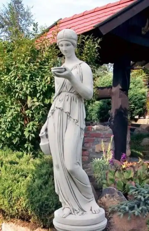 Sale Casa Padrino Art Nouveau Garden Decoration Sculpture Gray H. 165 cm - Elegant Garden Stone Figure - Baroque & Art Nouveau Garden Decoration Accessories - Garden Decoration Stone Sculptures