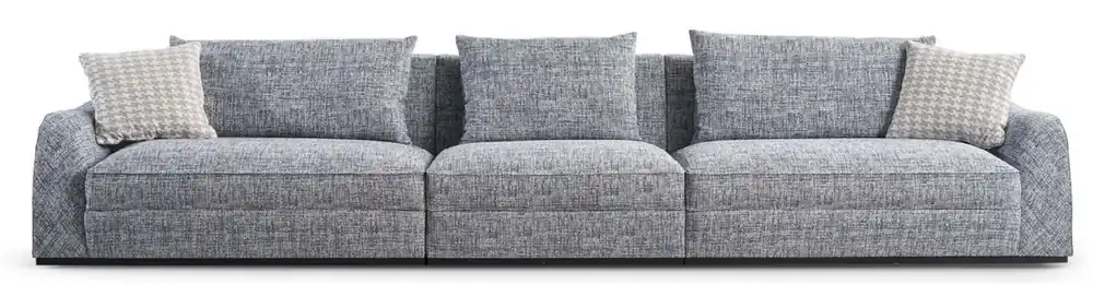 Casa Padrino luxury sofa blue / gray / black 308 x 106 x H. 83 cm - Living room sofa - Hotel sofa - Living room furniture - Living room furnishings - Hotel furniture - Luxury furniture Sonderaktion