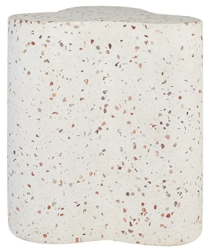 Casa Padrino luxury terrazzo natural stone side table / stool white 41.5 x 41.5 x H. 45 cm - Living room furniture - Hotel furniture - Natural stone furniture - Luxury furniture Finale Aktion