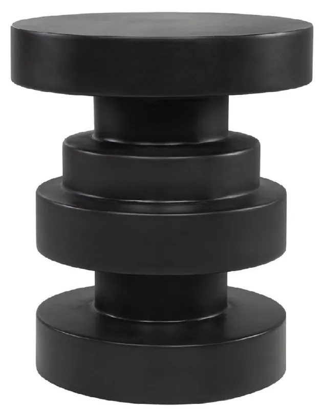 Casa Padrino luxury side table / stool black Ø 38 x H. 45 cm - Round fiberglass reinforced table / stool - Living room furniture - Luxury furniture - Luxury interior Saisonangebot