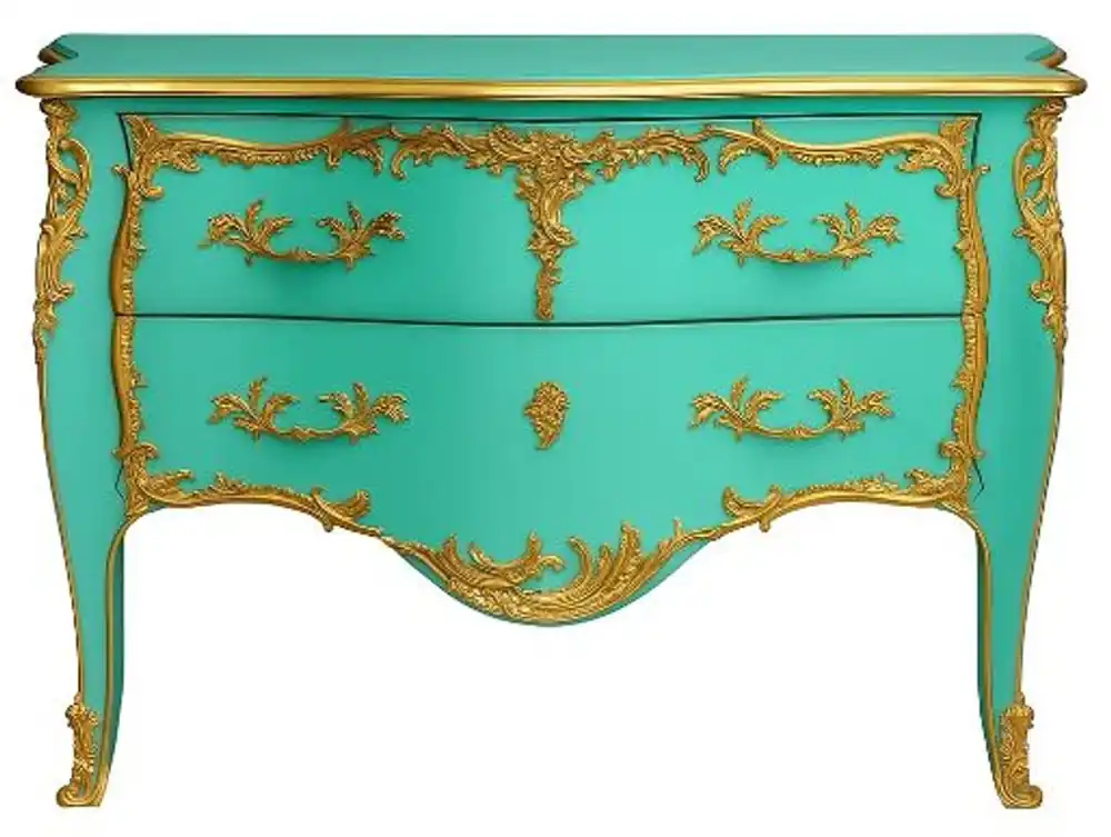 Preiswert Casa Padrino baroque chest of drawers with 2 drawers antique mint green / gold - Handmade solid wood chest of drawers in baroque style - Handmade baroque furniture - Noble & Magnificent