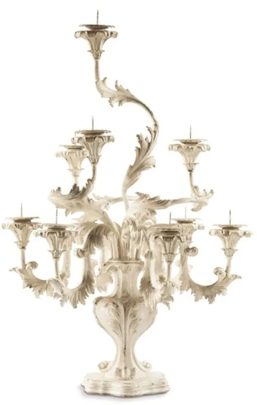 Casa Padrino luxury baroque candle holder white / gray Ø 53 x H. 75 cm - Magnificent baroque style candlestick - Luxury decorative accessories in baroque style - Luxury quality - Made in Italy Solange Der Vorrat Reicht