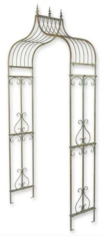 Casa Padrino Art Nouveau rose arch antique green 117 x 40 x H. 242 cm - Metal flower arch - Nostalgic plant arch - Baroque & Art Nouveau garden decoration accessories Preis Gesenkt