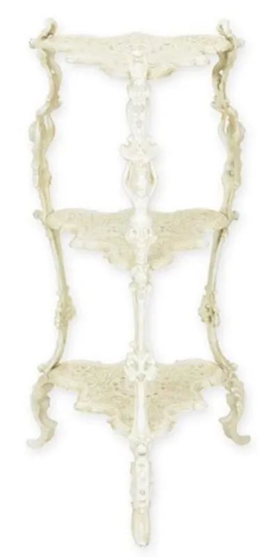 Casa Padrino Art Nouveau flower stand cream white 39 x 39 x H. 76 cm - Cast iron plant stand - Flower table - Plant table - Baroque & Art Nouveau Garden Decoration Accessories Solange Der Vorrat Reicht