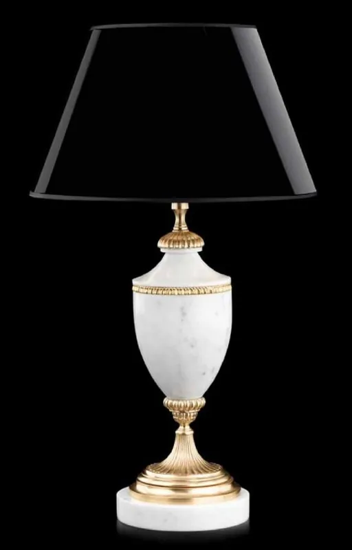 Neue Ware Casa Padrino luxury baroque marble table lamp white / brass / black Ø 35 x H. 60 cm - Magnificent baroque style desk lamp - Noble & magnificent - Luxury quality - Made in Italy