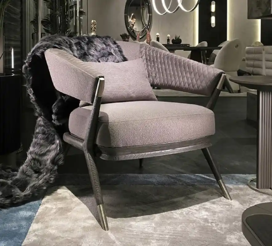 Casa Padrino luxury armchair gray / silver 76 x 82 x H. 81 cm - Living room armchair - Hotel armchair - Living room furniture - Hotel furniture - Luxury furniture Rabatt
